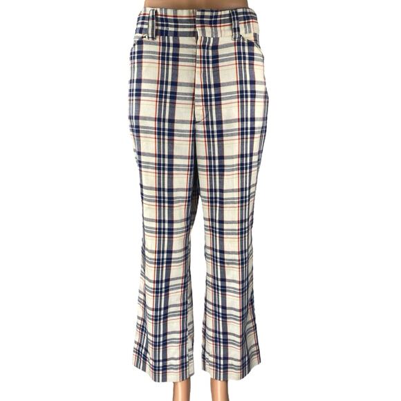 Levi's Panatela Womens Multicolor Plaid Flannel Bootcut Flared Trousers Pants 30 - Picture 1 of 4
